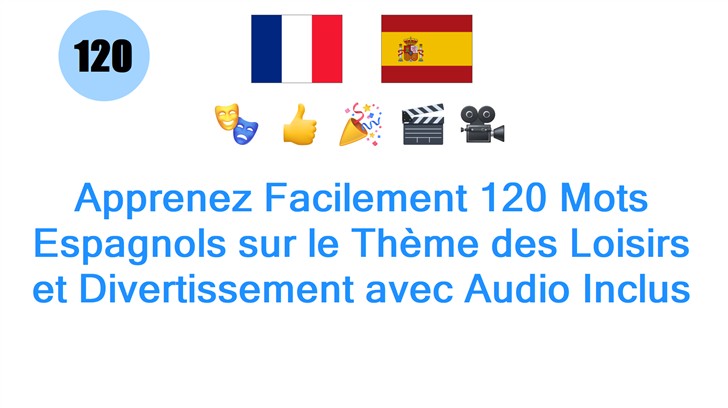 Apprenez Facilement 120 Mots Espagnols sur le Thème des Loisirs et Divertissement avec Audio Inclus